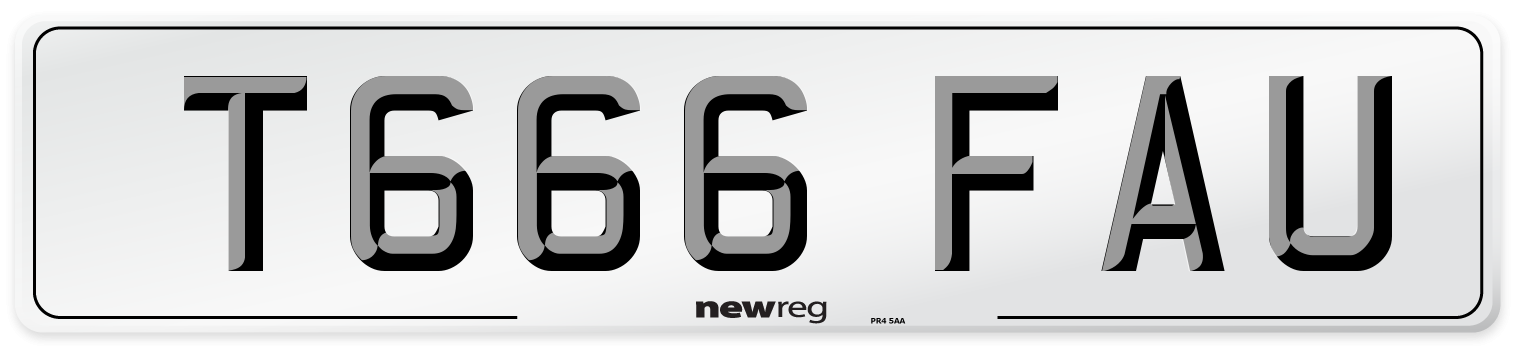 T666 FAU Number Plate from New Reg